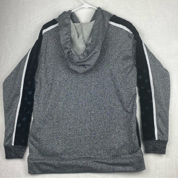 Pink Victorias Secret Sweater Womens Small Silver Sparkle Hooded Pullover - Picture 4 of 10